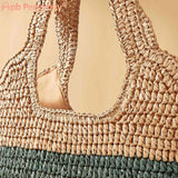 Women's Large Striped Shopping Tote Bag for Seaside Holiday