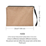 Linen Clutch Bag Letter Print Wristlet Travel Cosmetic Case Makeup Bag