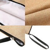 Linen Clutch Bag Letter Print Wristlet Travel Cosmetic Case Makeup Bag