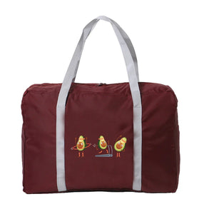 Avocado Print Yoga Travel Bag with Large Capacity