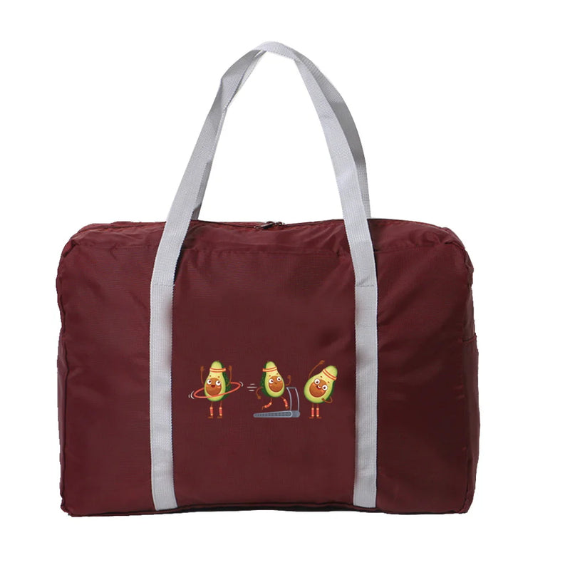 Avocado Print Yoga Travel Bag with Large Capacity