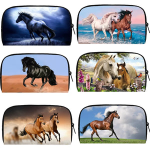 Ladies Zipper Purse Large Capacity Animal Horse Wallet