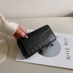 Large Capacity Zipper Purse PU Leather Long Wallet Women