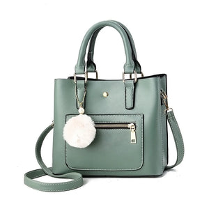 Women's Versatile Shoulder Bag with Hair Ball Handbag