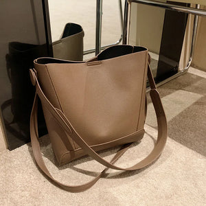 Retro Bucket Bag Set, Shoulder/Crossbody Bag, Autumn/Winter Leather Lady Bag