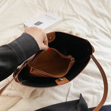 Retro Bucket Bag Set, Shoulder/Crossbody Bag, Autumn/Winter Leather Lady Bag