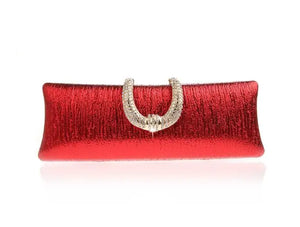 Crystal Diamond Buckle Rose Evening Bag Clutch Wedding Bridal Marry Bag