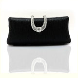 Crystal Diamond Buckle Rose Evening Bag Clutch Wedding Bridal Marry Bag