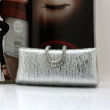 Crystal Diamond Buckle Rose Evening Bag Clutch Wedding Bridal Marry Bag
