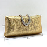 Crystal Diamond Buckle Rose Evening Bag Clutch Wedding Bridal Marry Bag