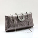 Crystal Diamond Buckle Rose Evening Bag Clutch Wedding Bridal Marry Bag