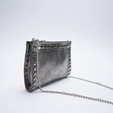 Matte Leather Chain Shoulder Bag Rivet Messenger Clutch
