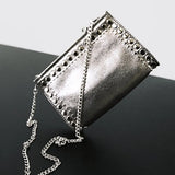 Matte Leather Chain Shoulder Bag Rivet Messenger Clutch