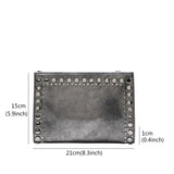 Matte Leather Chain Shoulder Bag Rivet Messenger Clutch