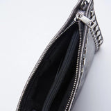 Matte Leather Chain Shoulder Bag Rivet Messenger Clutch