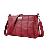 Casual Leather Plaid Messenger Bag Single Shoulder Solid Small Square Bag