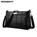 Casual Leather Plaid Messenger Bag Single Shoulder Solid Small Square Bag