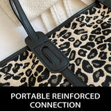 Leopard Print Zipper Shoulder Bag - Large Capacity