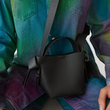 Large Capacity Tote Bucket Bag Leather Shoulder Messenger Bag