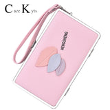 Women's Long Wallet Lychee Pattern Mobile Phone Bag European Multifunctional