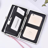 Women's Long Wallet Lychee Pattern Mobile Phone Bag European Multifunctional