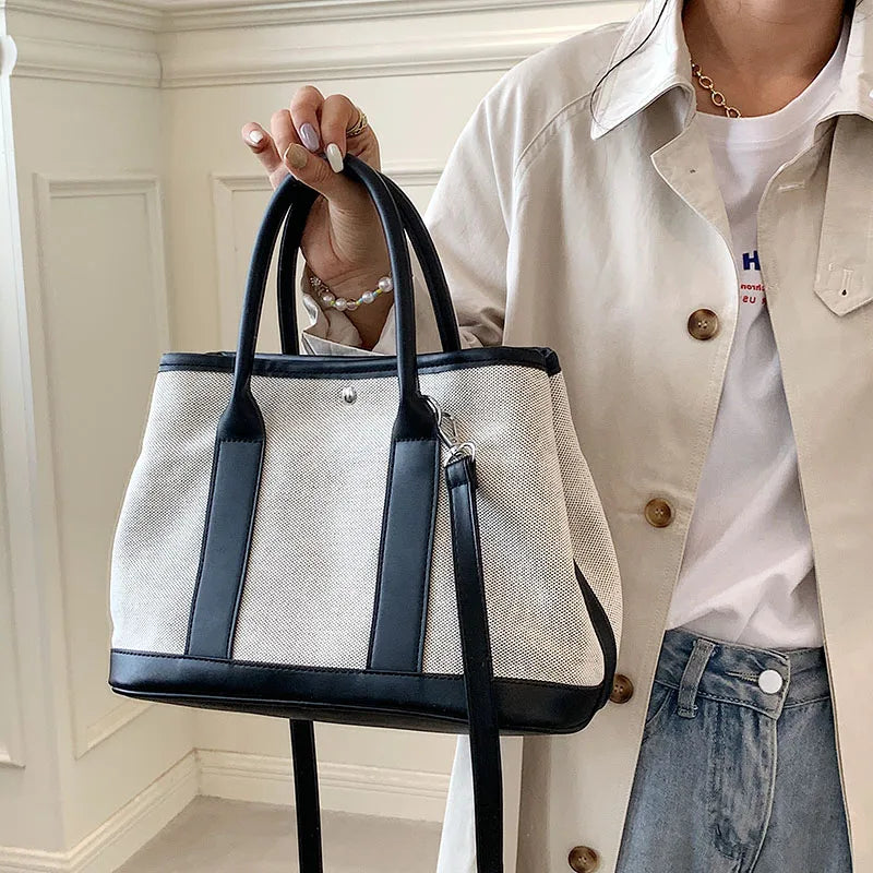 Women's Messenger Handbag Contrast PU Leather Travel Shoulder Bag