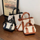 Women's Messenger Handbag Contrast PU Leather Travel Shoulder Bag