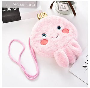 Plush Octopus One-Shoulder Messenger Bag - Winter Warm Chain Handbag