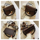 Retro PU Shoulder Bag with Zipper Compartment