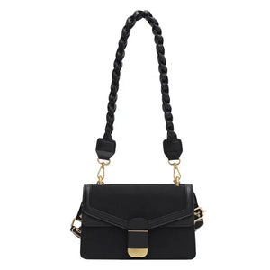 Retro PU Shoulder Bag with Zipper Compartment