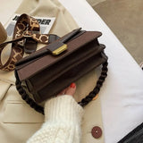 Retro PU Shoulder Bag with Zipper Compartment