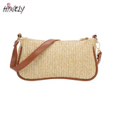Straw Woven Shoulder Bag for Women Solid Texture Casual All-Match Underarm Bag