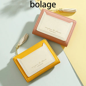 Ladies Zipper Wallet Girl Short Two-Fold Multi-Card Wallet Mini Clutch