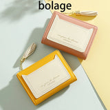 Ladies Zipper Wallet Girl Short Two-Fold Multi-Card Wallet Mini Clutch