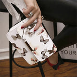 Ladsoul Literary Women Bag Shoulder Bag Flower & Butterfly Print Crossbody Bags