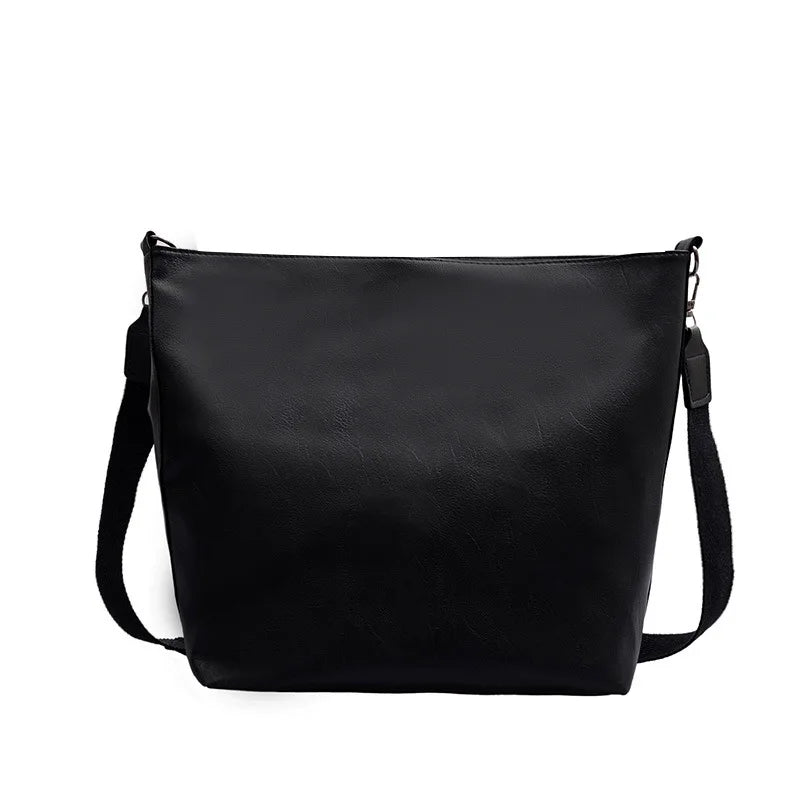 Ladsoul Large Capacity Crossbody Bag Female Travel Handbag Solid PU Leather