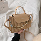 Ladsoul Pu Leather Crossbody Bag Small Shoulder Bag Chain Flap Bag
