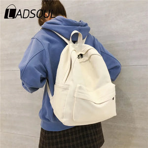 Ladsoul College School Bag Student Mochila Female Bookbag Cotton Women Backpack