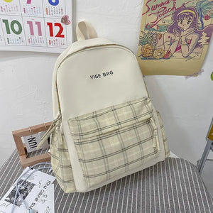 Ladsoul Large Capacity Backpack Women Canvas Waterproof Bags