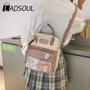 Ladsoul Nylon Small School Bags Flower Travel Backpack