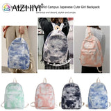 Lady Nylon Backpack Print School Shoulder Bag Large Capacity Bagpack