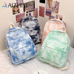 Lady Nylon Backpack Print School Shoulder Bag Large Capacity Bagpack