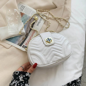 Embroidered Chain Shoulder Bag Beaded Messenger Crossbody Handbag