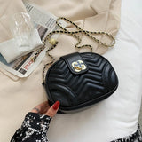 Embroidered Chain Shoulder Bag Beaded Messenger Crossbody Handbag