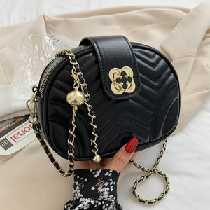 Embroidered Chain Shoulder Bag Beaded Messenger Crossbody Handbag