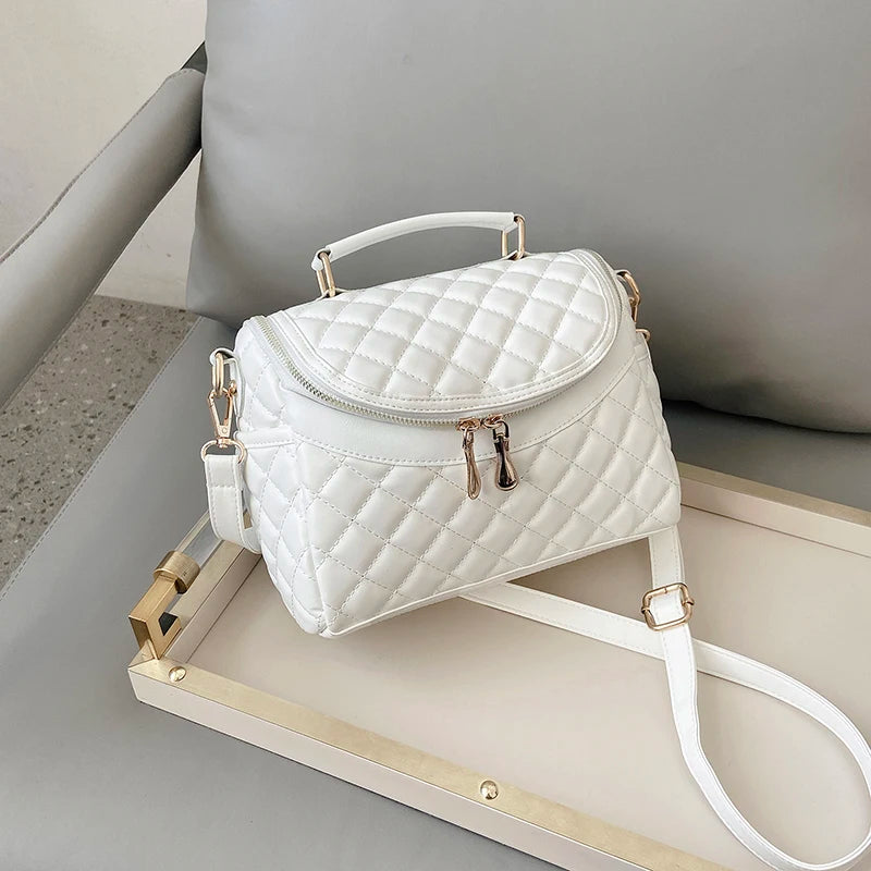 High Leather Handbag Round Crossbody Bags for Women Shoulder Bags Tote Bag