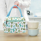 Lady Cartoon Waterproof Insulated Lunch Bag with Aluminum Foil