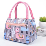 Lady Cartoon Waterproof Insulated Lunch Bag with Aluminum Foil
