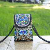 Ethnic Crossbody Cell Phone Bag - Retro Canvas Handbag