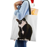 Sumi Cat Printed Eco Handbag Shopping Casual Shoulder Bag
